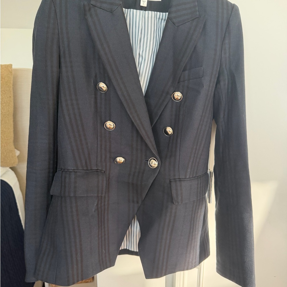 Veronica Beard Double-Breasted Navy Blazer